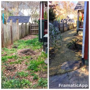 Sod installation before and after