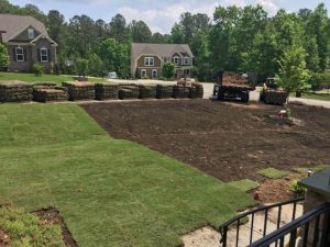 sod installation in progress