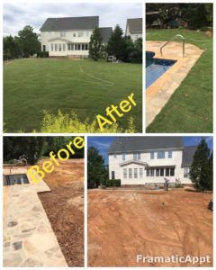 Sod installation before and after