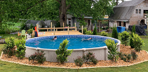 semi inground pool
